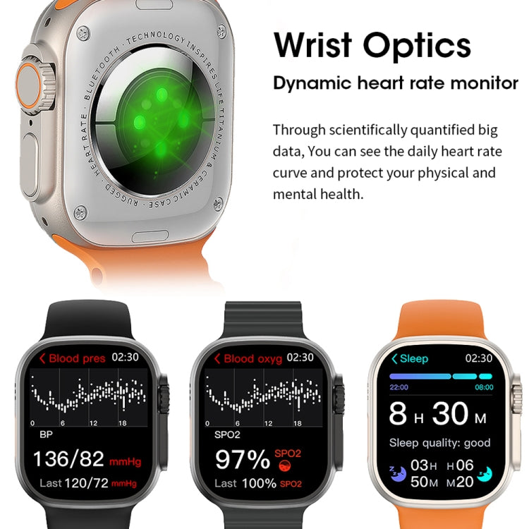 WIWU SW01 Ultra 1.9 inch IPS Screen IP68 Waterproof Bluetooth Smart Watch, Support Heart Rate Monitoring(Orange) - Smart Watches by WIWU | Online Shopping UK | buy2fix