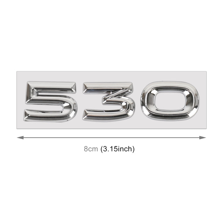 Car Number 530 Metal Personalized Decorative Stickers, Size: 8 x 2.5 x 0.5cm - 3D Metal Sticker by buy2fix | Online Shopping UK | buy2fix