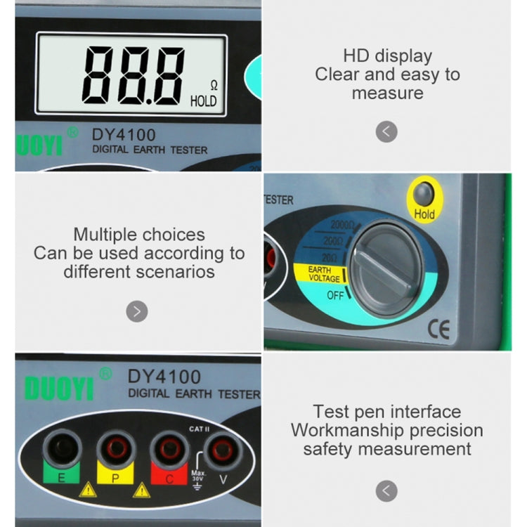 DUOYI DY4100 High-precision Digital Ground Resistance Meter Resistance Tester - Electronic Test by DUOYI | Online Shopping UK | buy2fix