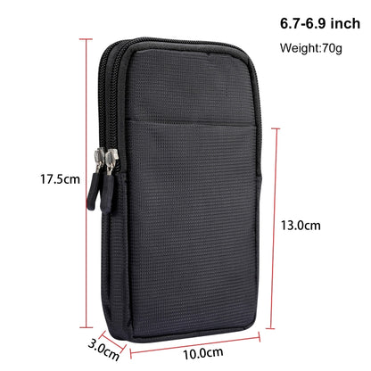 Sports Leisure Drawstring  Horizontal Plate Hanging Waist Phone Waist Pack Leather Case, Suitable for 6.7-6.9 inch Smartphones(Black) - Universal Leather Case by buy2fix | Online Shopping UK | buy2fix