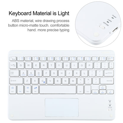 Universal Detachable Bluetooth Keyboard + Leather Tablet Case with Touchpad for iPad 9-10 inch, Specification:White Keyboard(Blue) - Universal by buy2fix | Online Shopping UK | buy2fix