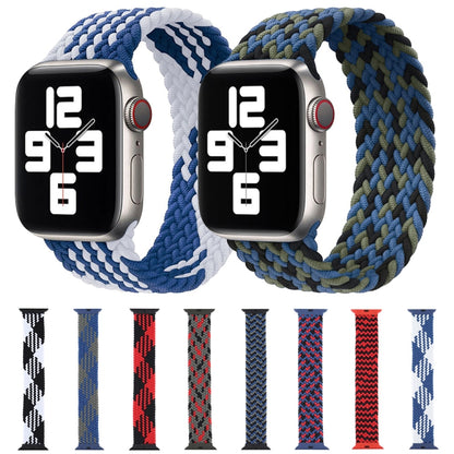 Plastic Buckle Mixed Color Nylon Braided Single Loop Watch Band For Apple Watch Ultra 49mm&Watch Ultra 2 49mm / Series 9&8&7 45mm / SE 3&SE 2&6&SE&5&4 44mm / 3&2&1 42mm, Size:XXL(Camouflage Blue) - Watch Bands by buy2fix | Online Shopping UK | buy2fix