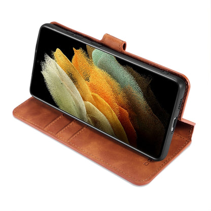 For Samsung Galaxy S21 Ultra 5G DG.MING Retro Oil Side Horizontal Flip Case with Holder & Card Slots & Wallet(Brown) - Galaxy S21 5G Cases by DG.MING | Online Shopping UK | buy2fix