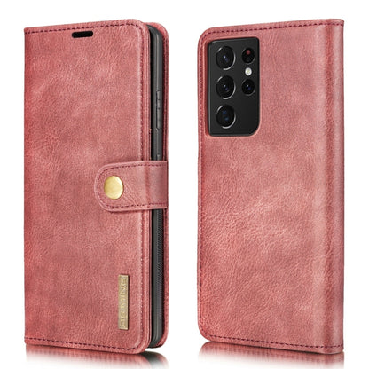 For Samsung Galaxy S21 Ultra 5G DG.MING Crazy Horse Texture Flip Detachable Magnetic Leather Case with Holder & Card Slots & Wallet(Red) - Galaxy S21 Ultra 5G Cases by DG.MING | Online Shopping UK | buy2fix