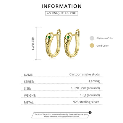 S925 Sterling Silver Smart Snake Ear Studs Women Earrings(Silver) - Stud Earrings & Earrings by buy2fix | Online Shopping UK | buy2fix