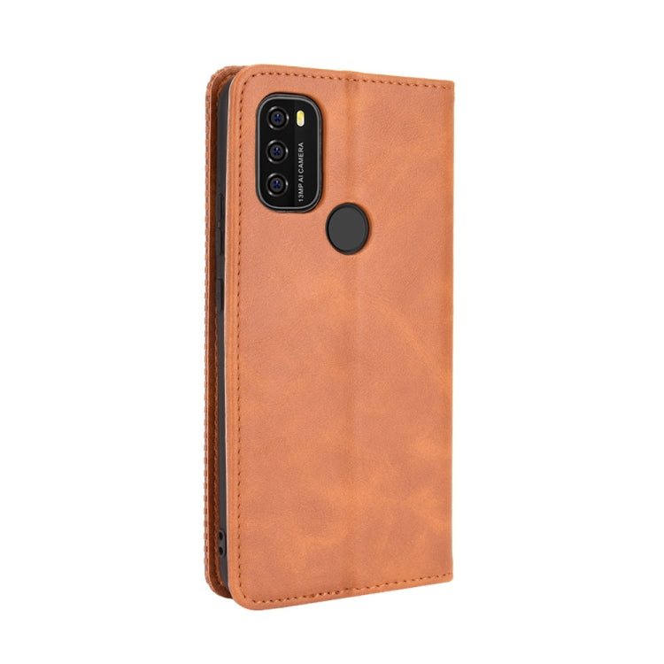 For Blackview A70 (2021) Magnetic Buckle Retro Crazy Horse Texture Horizontal Flip Leather Case with Holder & Card Slots & Photo Frame(Brown) - More Brand by buy2fix | Online Shopping UK | buy2fix