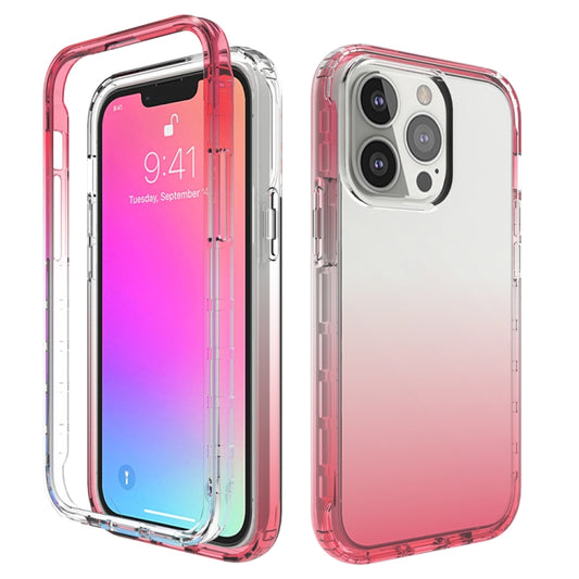 For iPhone 13 Shockproof High Transparency Two-color Gradual Change PC+TPU Candy Colors Protective Case(Red) - iPhone 13 Cases by buy2fix | Online Shopping UK | buy2fix