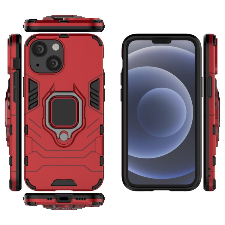 For iPhone 13 mini Shockproof PC + TPU Protective Case with Magnetic Ring Holder (Red) - iPhone 13 mini Cases by buy2fix | Online Shopping UK | buy2fix