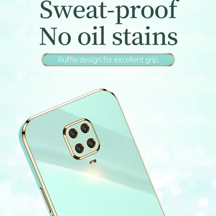 For Xiaomi Redmi Note 9S XINLI Straight Edge 6D Electroplate TPU Phone Case(Mint Green) - Xiaomi Cases by XINLI | Online Shopping UK | buy2fix