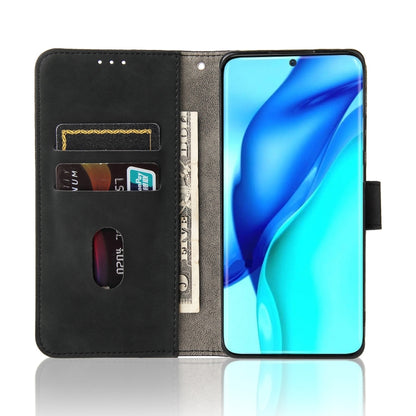 For Huawei P50 Pro Solid Color Skin Feel Magnetic Buckle Horizontal Flip Calf Texture PU Leather Case with Holder & Card Slots & Wallet(Black) - Huawei Cases by buy2fix | Online Shopping UK | buy2fix