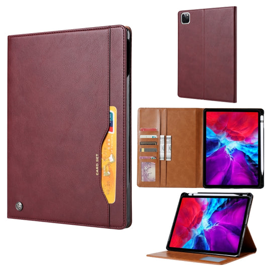 For iPad Air 13 2024 / iPad Pro 12.9 2022 / 2021 / 2010 Knead Skin Texture Horizontal Flip Leather Tablet Case with Photo Frame & Holder & Card Slots & Wallet(Wine Red) - iPad Pro 12.9 (2022/2021) Cases by buy2fix | Online Shopping UK | buy2fix