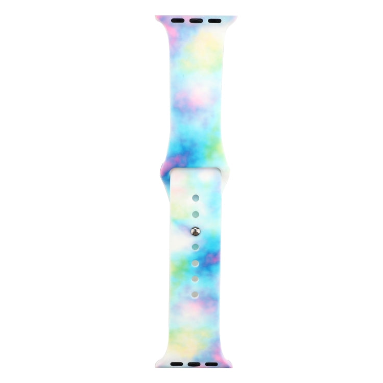 Silicone Painted Pattern Watch Band For Apple Watch Series 9&8&7 41mm / SE 3&SE 2&6&SE&5&4 40mm / 3&2&1 38mm(C) - Watch Bands by buy2fix | Online Shopping UK | buy2fix