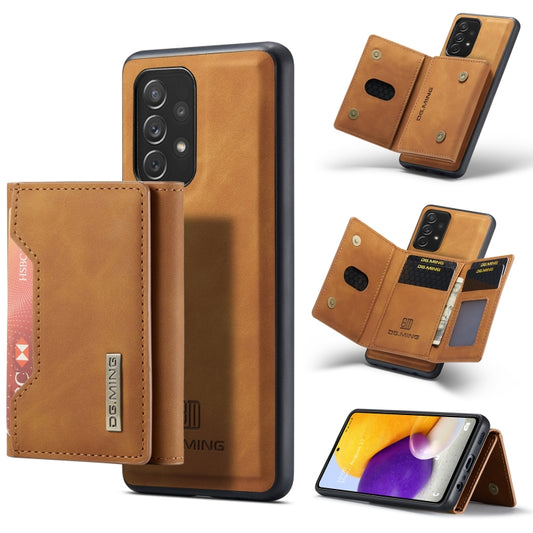 For Samsung Galaxy A72 5G / 4G DG.MING M2 Series 3-Fold Multi Card Bag Back Cover Shockproof Case with Wallet & Holder Function(Brown) - Galaxy Phone Cases by DG.MING | Online Shopping UK | buy2fix