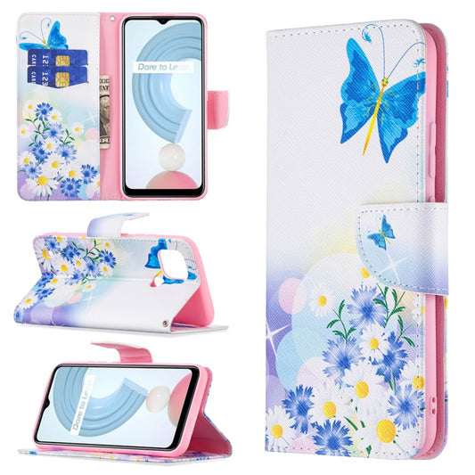 For OPPO Realme C21 / C20 Colored Drawing Pattern Horizontal Flip Leather Case with Holder & Card Slots & Wallet(Butterfly Love) - Realme Cases by buy2fix | Online Shopping UK | buy2fix