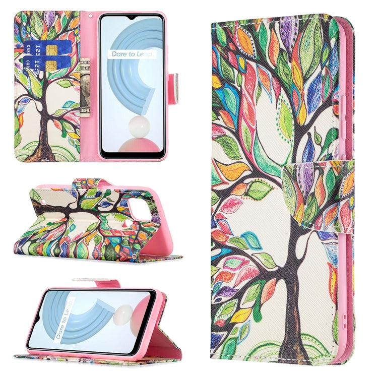For OPPO Realme C21 / C20 Colored Drawing Pattern Horizontal Flip Leather Case with Holder & Card Slots & Wallet(Tree Life) - Realme Cases by buy2fix | Online Shopping UK | buy2fix