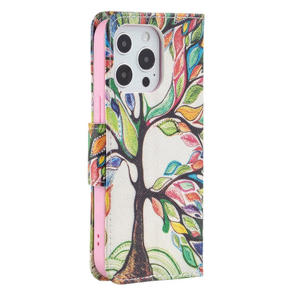 For iPhone 13 Colored Drawing Pattern Horizontal Flip Leather Case with Holder & Card Slots & Wallet(Tree of Life) - iPhone 13 Cases by buy2fix | Online Shopping UK | buy2fix