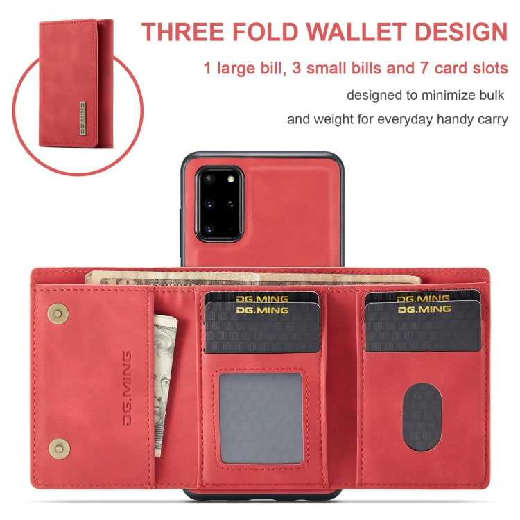 For Samsung Galaxy S20+ DG.MING M1 Series 3-Fold Multi Card Wallet  Back Cover Shockproof Case with Holder Function(Red) - Galaxy Phone Cases by DG.MING | Online Shopping UK | buy2fix