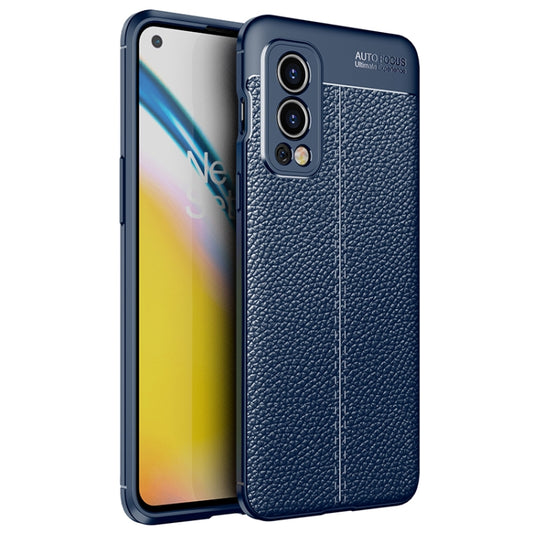 For OnePlus Nord 2 5G Litchi Texture TPU Shockproof Case(Blue) - OnePlus Cases by buy2fix | Online Shopping UK | buy2fix