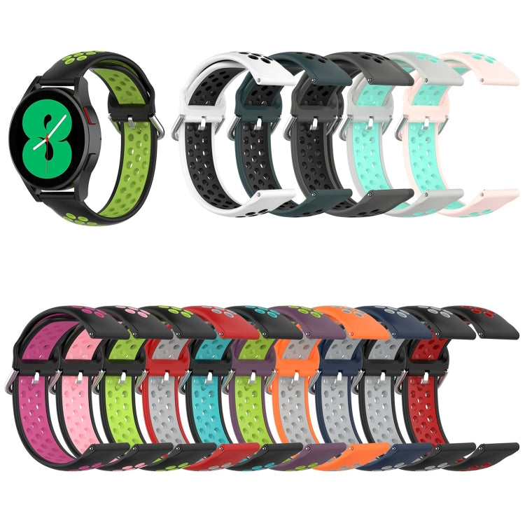 For Samsung Galaxy Watch4 Classic 46mm Two-color Silicone Watch Band(Purple Lime Green) - Watch Bands by buy2fix | Online Shopping UK | buy2fix