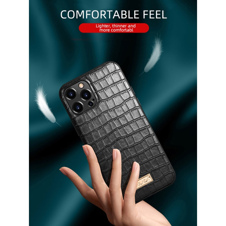 For iPhone 13 Pro Max SULADA Crocodile Texture TPU Protective Case (Black) - iPhone 13 Pro Max Cases by SULADA | Online Shopping UK | buy2fix