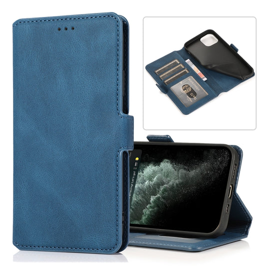 For iPhone 13 Retro Magnetic Closing Clasp Horizontal Flip Leather Case with Holder & Card Slots & Photo Frame & Wallet(Navy Blue) - iPhone 13 Cases by buy2fix | Online Shopping UK | buy2fix