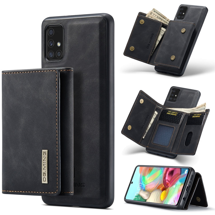 For Samsung Galaxy A71 DG.MING M1 Series 3-Fold Multi Card Wallet  Back Cover Shockproof Case with Holder Function(Black) - Galaxy Phone Cases by DG.MING | Online Shopping UK | buy2fix