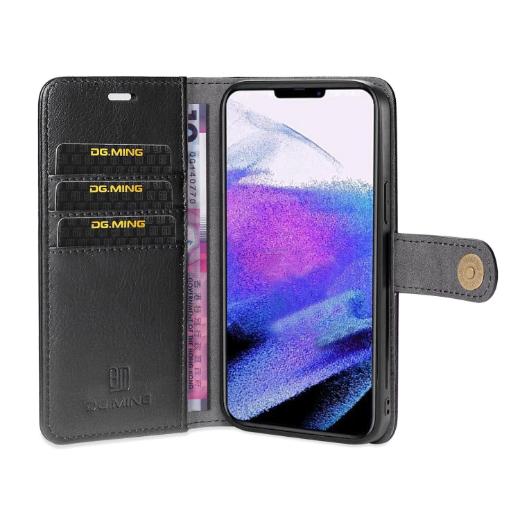 For iPhone 13 Pro Max DG.MING Crazy Horse Texture Flip Detachable Magnetic Leather Case with Holder & Card Slots & Wallet (Black) - iPhone 13 Pro Max Cases by DG.MING | Online Shopping UK | buy2fix