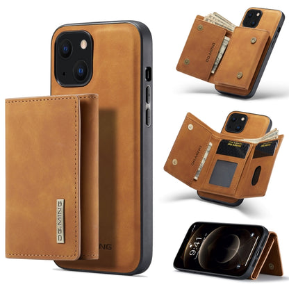 For iPhone 13 mini DG.MING M1 Series 3-Fold Multi Card Wallet Shockproof Case with Holder Function (Brown) - iPhone 13 mini Cases by DG.MING | Online Shopping UK | buy2fix