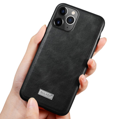 For iPhone 11 SULADA Shockproof TPU + Handmade Leather Protective Case(Black) - iPhone 11 Cases by SULADA | Online Shopping UK | buy2fix