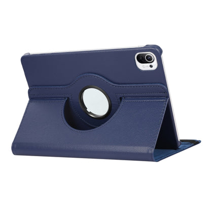 For Xiaomi Pad 5 Pro / Pad 5  360 Degree Rotation Litchi Texture Flip Leather Case with Holder(Blue) - More Tablet Cases by buy2fix | Online Shopping UK | buy2fix