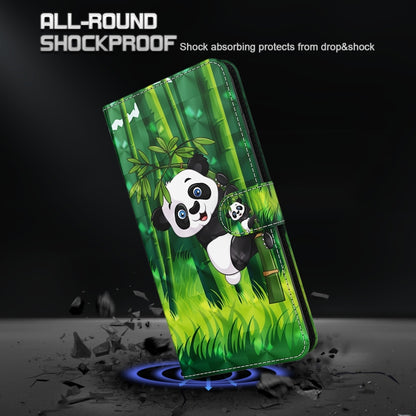 For iPhone 13 mini 3D Painting Pattern Horizontal Flip TPU + PU Leather Case with Holder & Card Slots & Wallet (Panda Climbing Bamboo) - iPhone 13 mini Cases by buy2fix | Online Shopping UK | buy2fix