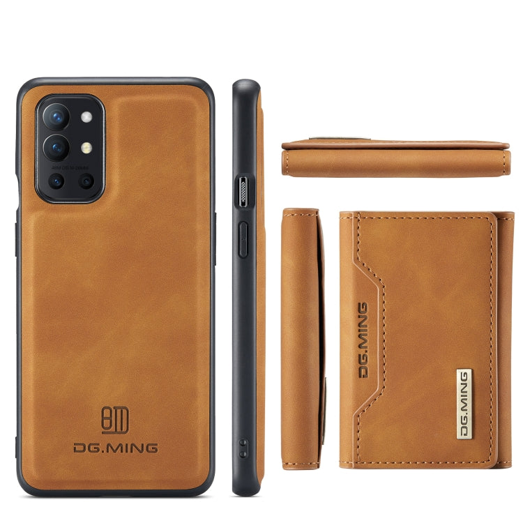 DG.MING M2 Series 3-Fold Multi Card Bag Back Cover Shockproof Case with Wallet & Holder Function For OnePlus 9R(Brown) - OnePlus Cases by DG.MING | Online Shopping UK | buy2fix