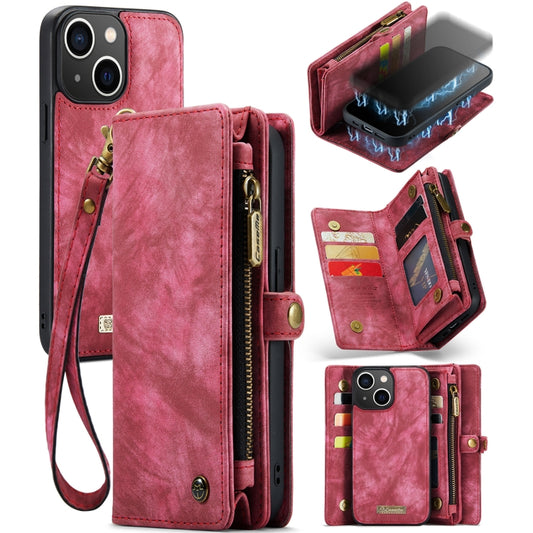 For iPhone 13 mini CaseMe-008 Detachable Multifunctional Horizontal Flip Leather Case with Card Slot & Holder & Zipper Wallet & Photo Frame (Red) - iPhone 13 mini Cases by CaseMe | Online Shopping UK | buy2fix