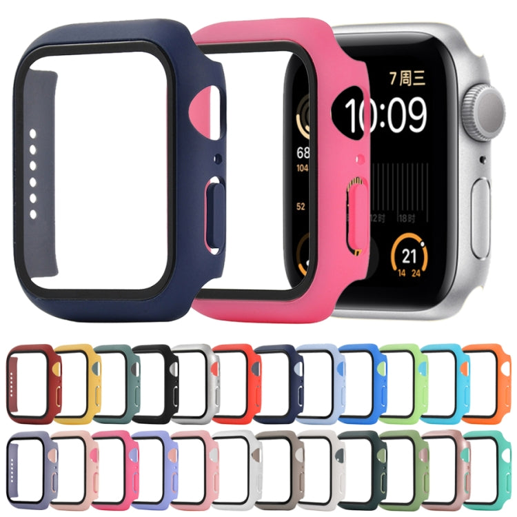 Shockproof PC+Tempered Glass Protective Case with Packed Carton For Apple Watch Series 6 & SE & 5 & 4 44mm(Ice Sea Blue) - Watch Cases by buy2fix | Online Shopping UK | buy2fix