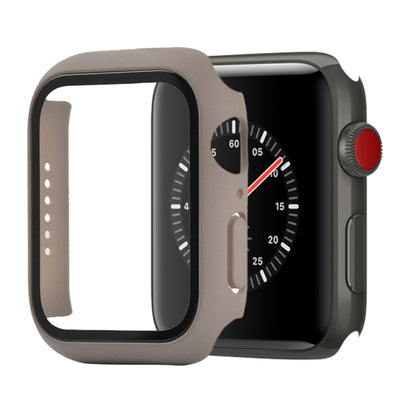 Shockproof PC+Tempered Glass Protective Case with Packed Carton For Apple Watch Series 3 & 2 & 1 42mm(Khaki) - Watch Cases by buy2fix | Online Shopping UK | buy2fix