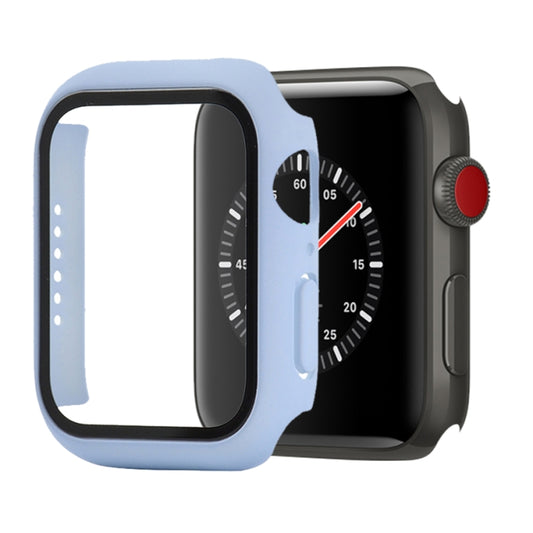 Shockproof PC+Tempered Glass Protective Case with Packed Carton For Apple Watch Series 3 & 2 & 1 42mm(Ice Sea Blue) - Watch Cases by buy2fix | Online Shopping UK | buy2fix
