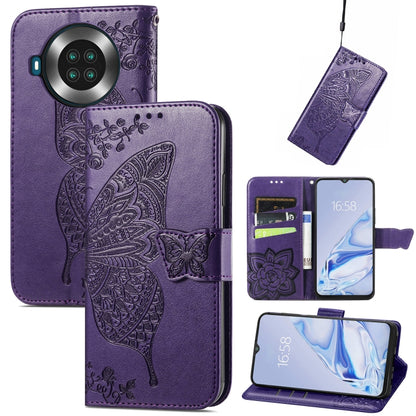 Butterfly Love Flowers Embossed Horizontal Flip Leather Case with Holder & Card Slots & Wallet & Lanyard For CUBOT Note 20(Dark Purple) - More Brand by buy2fix | Online Shopping UK | buy2fix