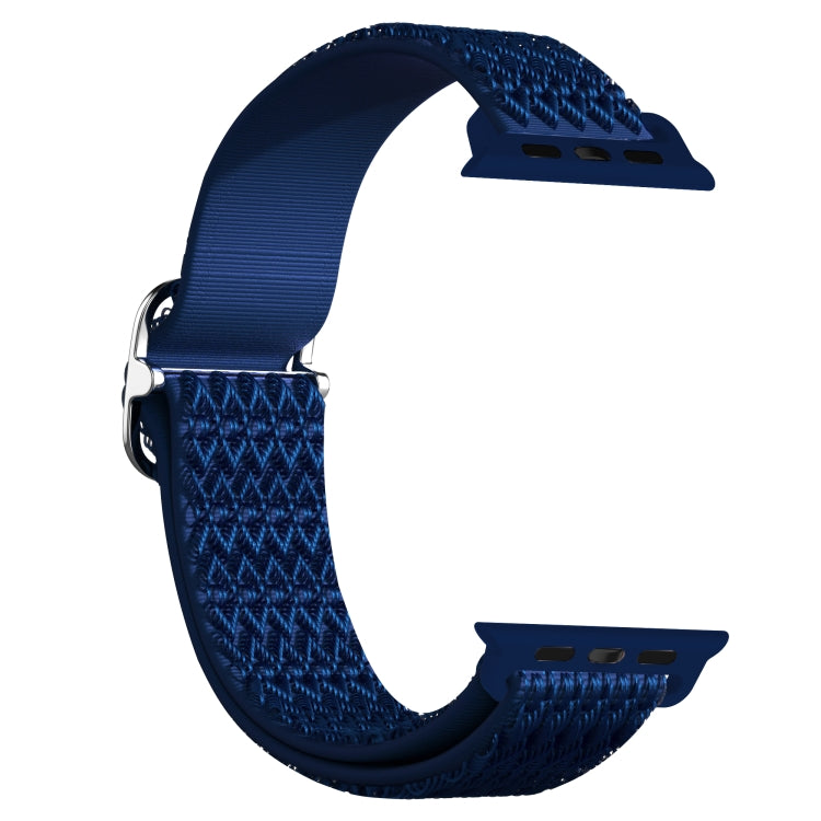 Adjustable Rhombic Texture Elastic Watch Band For Apple Watch Ultra 49mm&Watch Ultra 2 49mm / Series 9&8&7 45mm / SE 3&SE 2&6&SE&5&4 44mm / 3&2&1 42mm(Blue) - Watch Bands by buy2fix | Online Shopping UK | buy2fix