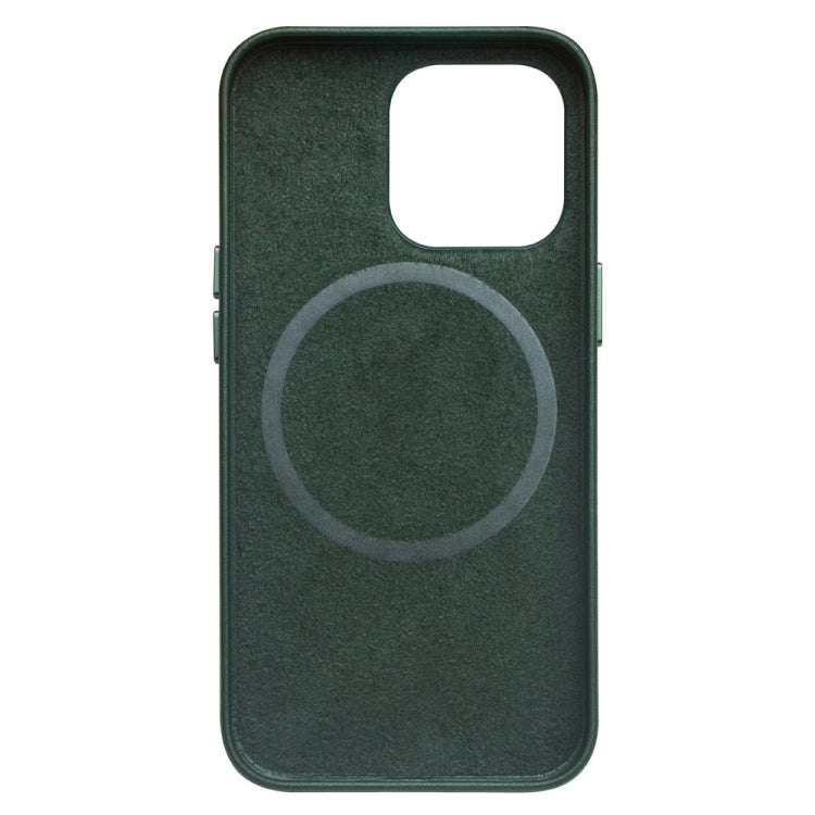 For iPhone 13 Pro Max QIALINO Nappa Cowhide MagSafe Magnetic Protective Case (Dark Green) - iPhone 13 Pro Max Cases by QIALINO | Online Shopping UK | buy2fix