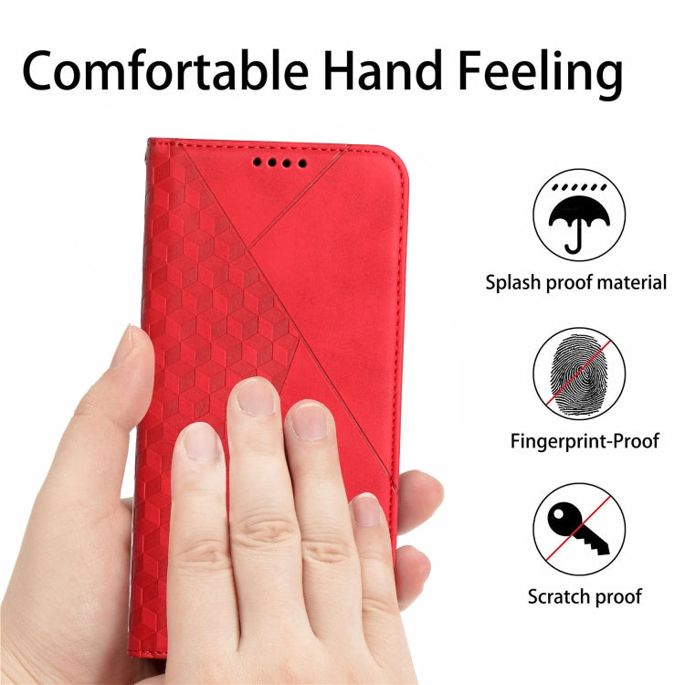 For iPhone 11 Pro Diamond Pattern Splicing Skin Feel Magnetic Horizontal Flip Leather Case with Card Slots & Holder & Wallet (Red) - iPhone 11 Pro Cases by buy2fix | Online Shopping UK | buy2fix