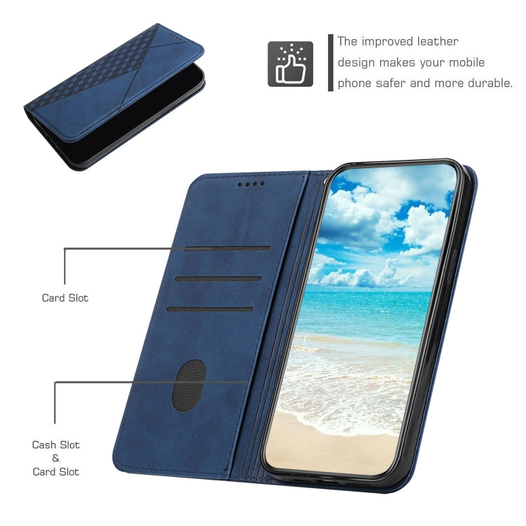 For Motorola Moto G60 /G40 Diamond Pattern Splicing Skin Feel Magnetic Horizontal Flip Leather Case with Card Slots & Holder & Wallet(Blue) - Motorola Cases by buy2fix | Online Shopping UK | buy2fix