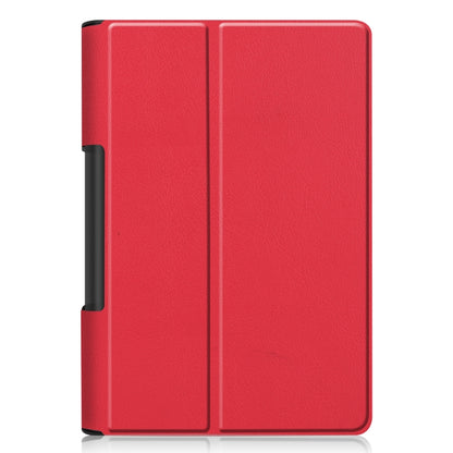 For Lenovo Yoga Smart Tab Custer Texture Horizontal Flip Leather Case with Two-folding Holder(Red) - Lenovo by buy2fix | Online Shopping UK | buy2fix