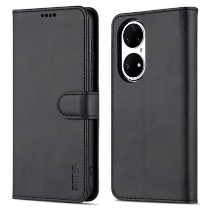 For Huawei P50 Pro AZNS Skin Feel Calf Texture Horizontal Flip Leather Case with Card Slots & Holder & Wallet(Black) - Huawei Cases by AZNS | Online Shopping UK | buy2fix