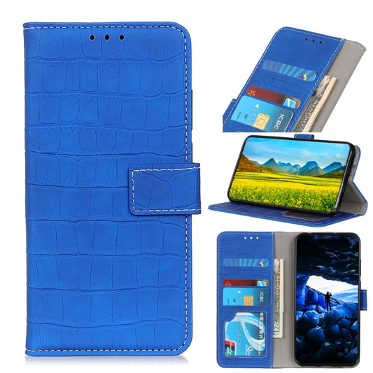 For Galaxy A51 Crocodile Texture Horizontal Flip Leather Case with Holder & Card Slots & Wallet(Blue) - Huawei Cases by buy2fix | Online Shopping UK | buy2fix