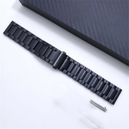 For Xiaomi Haylou RS3 / Suunto 9 Peak 22mm Universal Titanium Alloy Three Plants Flat Buckle Watch Band(Black) - Watch Bands by buy2fix | Online Shopping UK | buy2fix