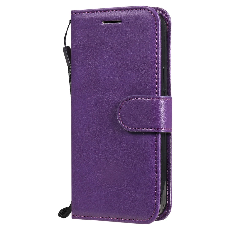 For iPhone 13 mini Pure Color Horizontal Flip Leather Case with Holder & Card Slots & Wallet & Lanyard (Purple) - iPhone 13 mini Cases by buy2fix | Online Shopping UK | buy2fix