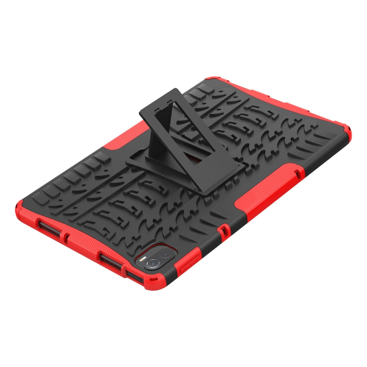 Tire Texture TPU + PC Shockproof Case with Holder For Xiaomi Pad 5 / 5 Pro(Red) - More Tablet Cases by buy2fix | Online Shopping UK | buy2fix