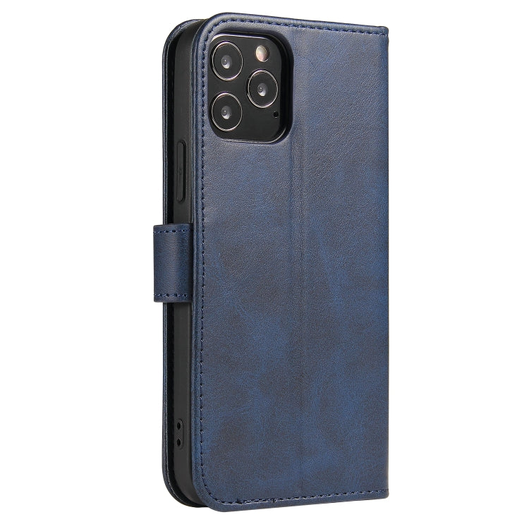 For iPhone 12 / 12 Pro Calf Texture Buckle Horizontal Flip Leather Case with Holder & Card Slots & Wallet(Blue) - iPhone 12 / 12 Pro Cases by buy2fix | Online Shopping UK | buy2fix