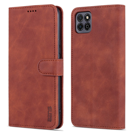 For Honor Play 20 AZNS Skin Feel Calf Texture Horizontal Flip Leather Case with Card Slots & Holder & Wallet(Brown) - Honor Cases by AZNS | Online Shopping UK | buy2fix