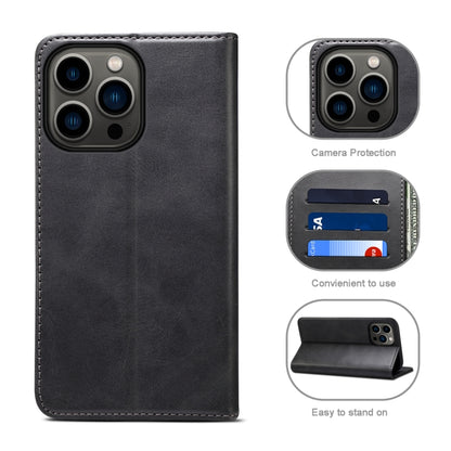For iPhone 13 Pro Max Calf Texture Horizontal Flip Leather Case with Holder & Card Slots & Wallet (Black) - iPhone 13 Pro Max Cases by buy2fix | Online Shopping UK | buy2fix